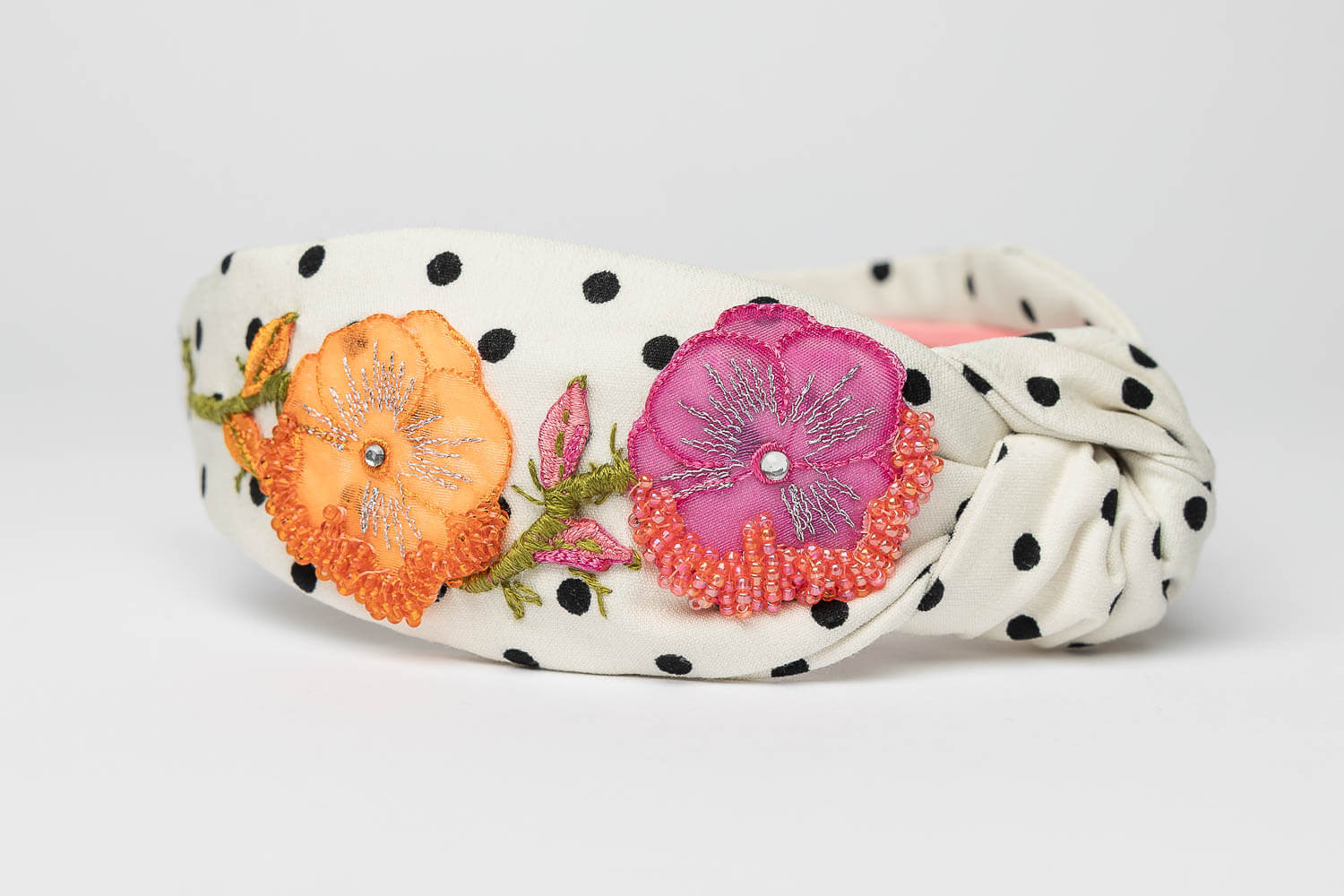 beaded floral design headband