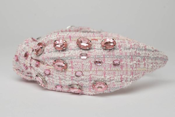 pink headband with rhinestones