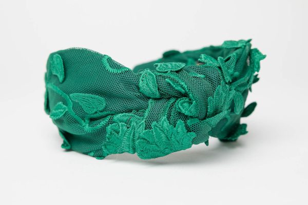 Handmade green knot headband