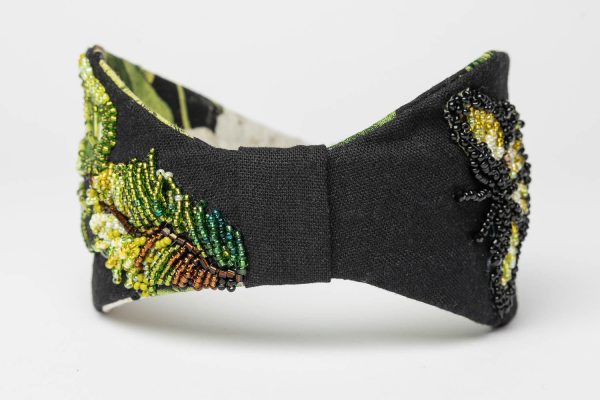 black beaded headband