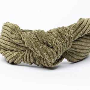 olive green knot headband