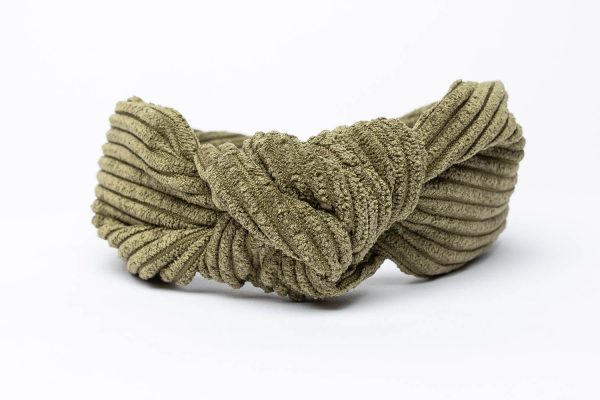 olive green knot headband