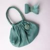 green purse with matching hair clip for little girls
