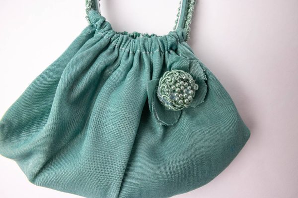 handmade green purse for little girls