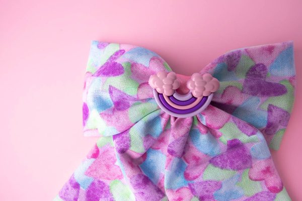 rainbow hair bow clip