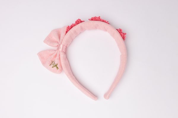 pink embroidery headband for girls